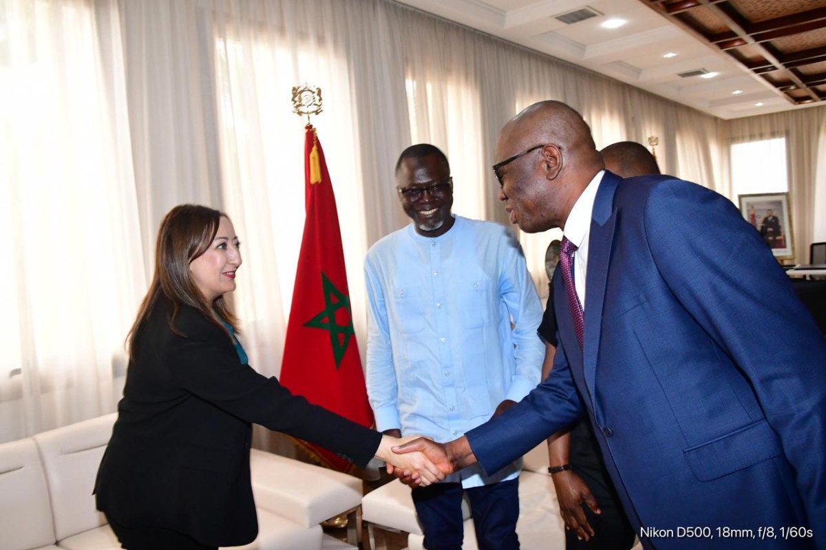 Le  Maire de Parakou, reçu en audience aux côtés du Président de l'ANCB par la Présidente du Conseil de la Ville de Rabat.